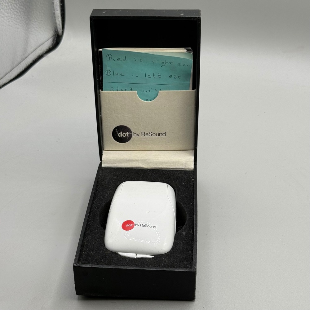 ReSound dot30 DT3060 Digital Hearing Aids Pair with Case Silver Gray